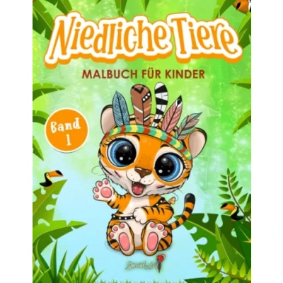 Abbildung von Niedliche Tiere Malbuch für Kinder: Mehr als 50 Ausmalseiten mit schönen und lustigen Tieren Kinder von 4 bis 8 Jahren Kindergeschenkidee (Band 1)