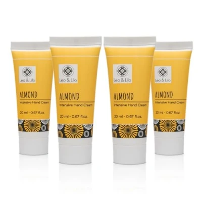 Abbildung von Leo &amp; Lilo 4er Set Handcreme Almond 20 ml Sehr intensive Pflege für trockene Hände Mit Bio Mandelöl und weiteren pflanzlichen Ölen