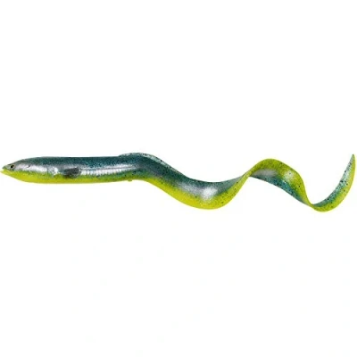 Abbildung von Savage Gear Kunstköder, 3D Real Eel 20cm Green Yellow Glitter Bulk Gummiköder