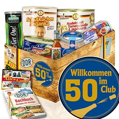 Abbildung von Wilkommen im Club 50 Geschenke zum Geburtstag DDR Waren