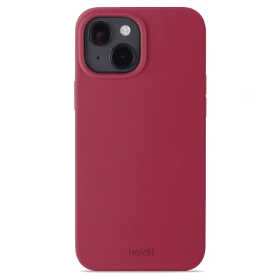 Abbildung von Apple iPhone 14 Hülle Silikon Holdit Hard Case/Backcover Handyhülle Dunkelrot