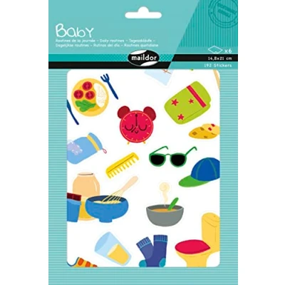 Abbildung von Maildor AE229C Packung mit 6 Bogen Baby Stickers, 14,8x21cm, ideal für DIY Projekte, 1 Pack, Alltag