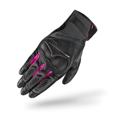 Abbildung von SHIMA HERO GLV Motorrad Handschuhe Damen Leder Kurze Sommer Motorradhandschuhe Schutz Touchscreen Stadt Lederhandschuhe Motorcycle Belüftet Verstärkt Perforiertes Leicht (Damen, Rosa, L)