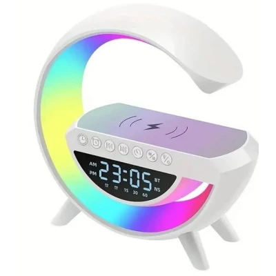 Abbildung von LA CUTE Radiowecker Multi Wecker Bluetooth RGB LED Wireless Charger Station Lautsprecher Drahtloses Laden, Lichteffekte, Radio, Weißrauscherzeuger