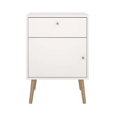 Abbildung von Home affaire Nachtkommode &quot;Bodo, Nachttisch, Nachtschrank, Beistelltisch,&quot;, 1 Tür, Schublade, Beine und Griffe aus Massivholz, Breite 50 cm