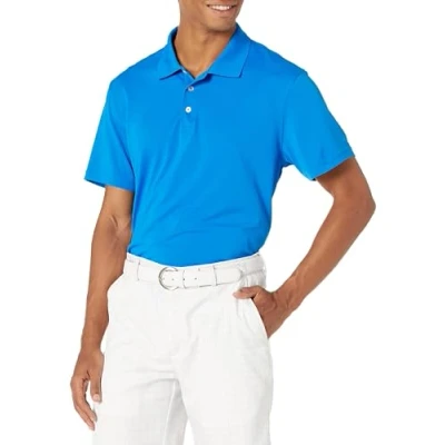 Abbildung von Amazon Essentials Herren Golf Poloshirt, Schnell Trocknend, Schmale Passform, Metallic Blau, L