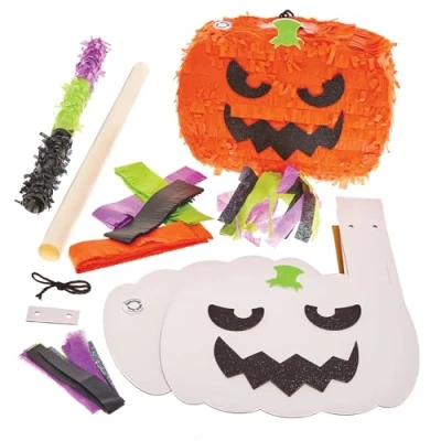 Abbildung von Baker Ross FX869 Kürbis Piñata Set 1 Set, Halloween DIY Bastelset für Kinder