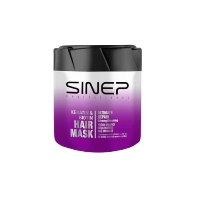 Abbildung von SINEP Keratin &amp; Biotin Haarmaske, ultimative Reparatur, stärkendes Produkt, 400 ml