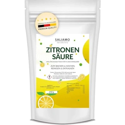 Abbildung von Saliamo 250 g Zitronensäure Monohydrat E330 Pulver Lebensmittelqualität pure Citronensäure Kochen Backen Putzen Reinigen
