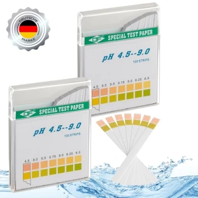 Abbildung von ECENCE Wasserteststreifen ph wert Teststreifen 200 Stück 4,5 9