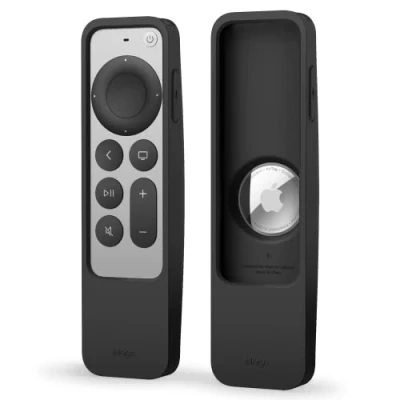 Abbildung von elago R5 Locator hülle Kompatibel mit Apple TV 4K Siri Remote 3. Generation (2022) und 2. (2021) AirTag (Schwarz)