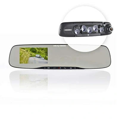 Abbildung von Nextbase Mirror Full HD 1080p Rückspiegel Dashcam Überwachungskamera &amp; Spiegel Auto Kamera mit GPS, DVR, WiFi erweiterter Nachtsicht KFZ Frontkamera zur Überwachung (Schwarz)