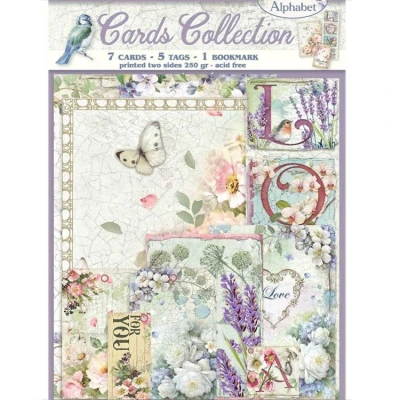Abbildung von Stamperia SBCARD06 Flower Cards Collection Blumen Alphabet, Verschieden, 3 Piece