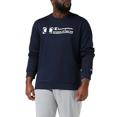 Abbildung von Champion Herren Graphic Shop Authentic Fall Fleece Crewneck Kapuzenpullover, Marineblau, L