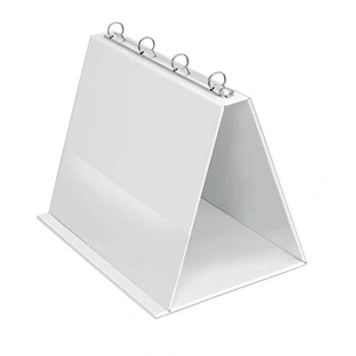 Abbildung von Veloflex 4101090 Tisch Flipchart A4, Präsentation, Flipchart, Aufstellringbuch, aus PVC, Querformat, weiß, 1 Stück