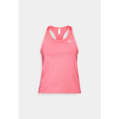 Abbildung von Under Armour Damen Tech Knockout Tank, super weiches Tank Top, schnelltrocknendes und atmungsaktives Funktionsshirt, Knallpink / Weiß, LG