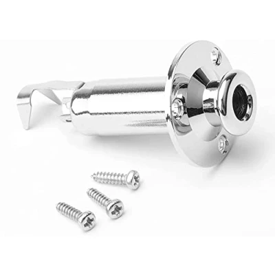 Abbildung von Unxuey Chrom 3 Zinken 1/4 Zoll Metall Stereo E Gitarre Barrel Jack Zylinder Eingang Ausgang Buchse