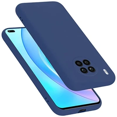 Abbildung von Cadorabo Hülle kompatibel mit Honor 50 LITE Silikon Handyhülle für Case aus flüssigem Kratzfeste und stoßfeste dünne TPU Schutzhülle Liquid BLAU