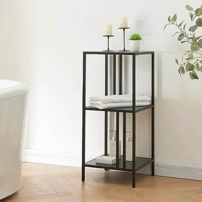 Abbildung von en.casa Standregal, »Kumlinge« mit drei Ablagen Stahl 80x35x35cm Schwarz