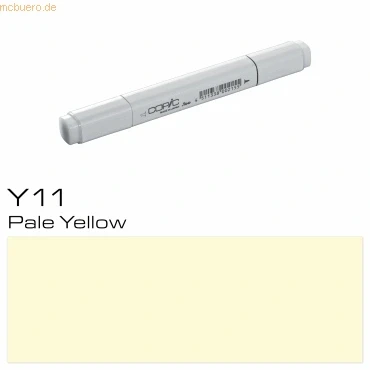 Abbildung von COPIC Classic Marker Typ Y 11, Pale Yellow, professioneller Layoutmarker, mit einer breiten und feinen Spitze