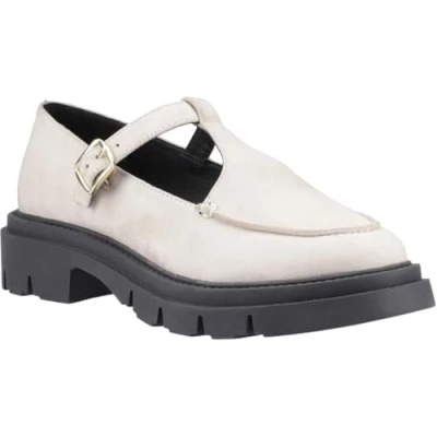Abbildung von Hush Puppies Nella T Bar Wildleder Damencremeschuhe