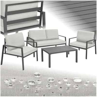 Abbildung von tectake Essgruppe Sitzgruppe, (Set, 4 tlg), Gartenmöbel Sets