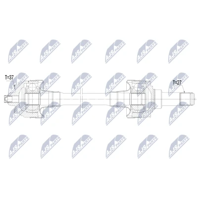 Abbildung von NTY NPW BM 242 Antriebswelle Hinterachse rechts 782mm