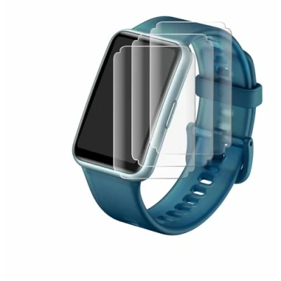 Abbildung von Savvies 4 Stück Full Screen Schutzfolie für Huawei Watch Fit Special Edition Cover Displayschutz Folie [3D Curved, Transparent]