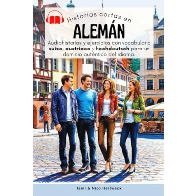 Abbildung von historias cortas en aleman Aprende alemán escuchando y practicando: Audiohistorias ejercicios de nivel A1, A2 con vocabulario suizo, austriaco hochdeutsch