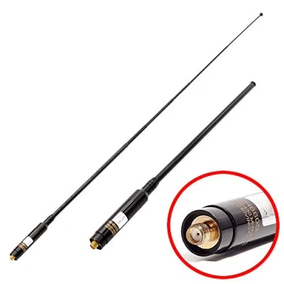 Abbildung von TengKo RH 660S SMA Antenne Télescopique à Haute Croix Femelle 144 / 430MHz Double Bande F für Kenwood Baofeng Puxing Walkie Talkies