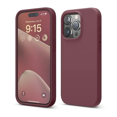 Abbildung von elago Liquid Silicone Case Compatible with iPhone 15 Pro Premium Full Body Protective [4 Layer Anti Shock structur], Soft Microfiber Lining