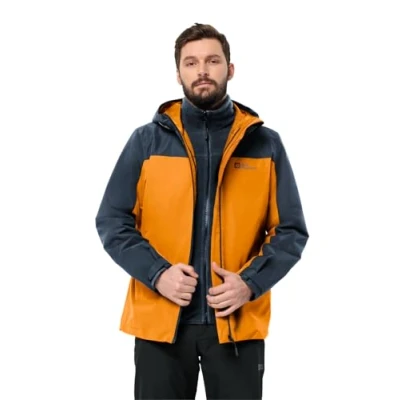 Abbildung von Jack Wolfskin Taubenberg 3IN1 M Regenjacke / wasserabweisende Jacke, Herren, Größe: Small, Safflower
