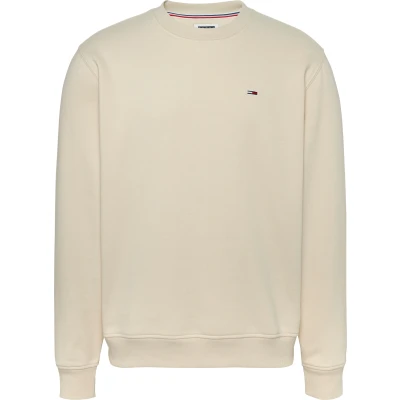 Abbildung von Tommy Jeans Herren TJM REG S Flag Fleece Crew DM0DM20741 Pullover Sweatshirt, Beige (Newsprint),