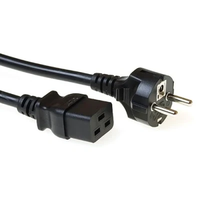Abbildung von ACT Netzkabel C19 Buchse auf CEE7/7 Stecker, Kaltgerätekabel 0.5m, IEC 60320 Netzkabel, für USV und Server AK5410