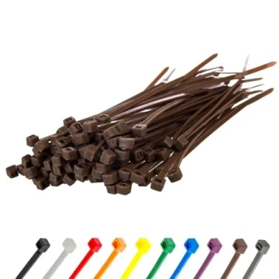 Abbildung von Gocableties Kabelbinder 100 Stück Braun, mm x 2,5mm mit 8,1 kg Zugfestigkeit, kleine Größe, dünn, UV Beständig Set