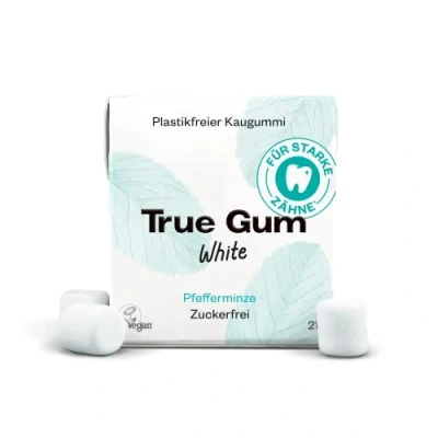 Abbildung von True Gum White Kaugummi, Pfefferminze, zuckerfrei, 21 g