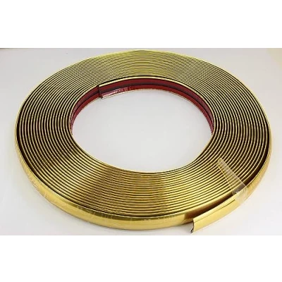 Abbildung von Gold Chrom Zierleiste 20mm x 15m selbstklebend universal Auto Goldleiste Kontur