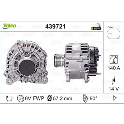 Abbildung von VALEO 439721 Lichtmaschine 14V 140A SKODA: Fabia 2 Combi, Schrägheck, Roomster, VOLKSWAGEN: Polo V Schrägheck