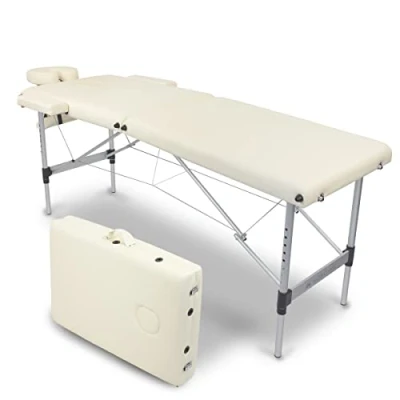 Abbildung von Mobiclinic, Klappbare Massageliege, Aluminium und Kunstleder, Höhenverstellbar, CA 01 Light, Kopfstütze, 2 Teile, 186x60cm, Physiotherapie Klapptisch, 250 kg, Tragbar, Tragetasche