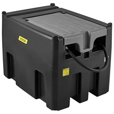Abbildung von VEVOR Tragbarer Dieseltank 116 Gallonen Mobile Tankanlage Schwarz Dieseltankstelle 140 W Tankstation 2600 U/min Transporttank 12 V