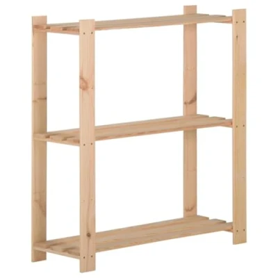 Abbildung von vidaXL Ablageregal Lagerregal mit 3 Böden 80x28,5x90 cm Massivholz Kiefer, 1 tlg.