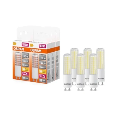 Abbildung von OSRAM LED Superstar Special T SLIM, Dimmbare schlanke Spezial Lampe, GU10 Sockel, Warmweiß (2700K), Ersatz für herkömmliche 60W Leuchtmittel, 6er Pack