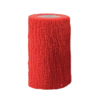 Abbildung von Previs Previcoesiva XL, Farbige Kohäsive Elastische Binde, Rot, Größen 4 m x 6 cm, Packung mit 10 Stücken.