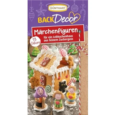 Abbildung von Günthart BackDecor 13 Märchenfiguren aus Zucker für einLebkuchenhaus feinem Zuckerguss, 1er Pack (33 gr)(