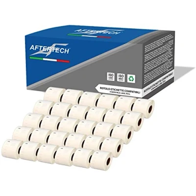 Abbildung von Aftertech 30x 99015 54x70mm Rollen kompatible Klebeetiketten (320 Etiketten/Rolle = 9600 insgesamt) für Dymo LabelWriter Seiko SLP Etikettiermaschinen Drucker S0722440 30x99015