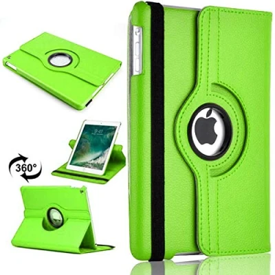 Abbildung von TechDealsUK 360 Grad drehbare Hülle für iPad Mini 1, 2 3 Lederständer Folio Cover Grün