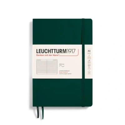 Abbildung von LEUCHTTURM1917 367270 Notizbuch Medium (A5), Softcover, 123 nummerierte Seiten, Forest Green, liniert