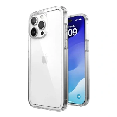 Abbildung von Speck Klare iPhone 15 Pro Max Hülle, schlank, Fallschutz, Kratzfest, vergilbungsfrei, 17,0 cm (6,7 Zoll), GemShell Clear
