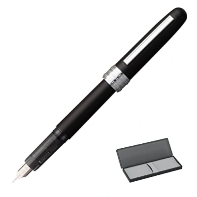 Abbildung von PLATINUM Plaisir PGB1500#1 Füllfederhalter/Federstärken: F fein/Farbe: Black Mist/Schwarz/Handgefertigt/mit Geschenkbox/Füllhalter