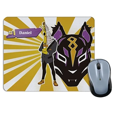 Abbildung von Gaming Mousepad. Personalisiertes Mauspad. Custom Unterseite aus rutschfestem Gummi. Personalisierte Geschenke. 18x22cm. Gamer Diverse Modelle. Banana Fortnite